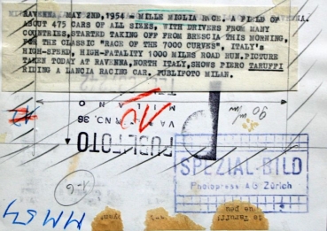Lancia Racer with Piero Taruffi Mille Miglia 1954 Factoryphoto (8710)